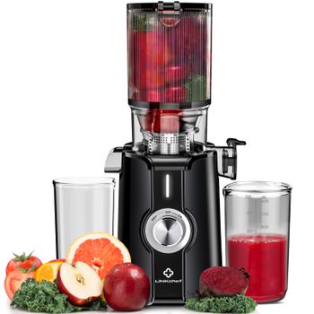 Extractor de Jugos Lento por Presión en Frío para Frutas y Verduras Enteras, 200W, Extractor de Jugos Masticador de 4.53 Pulgadas de Diámetro con Corte Automático, Libre de BPA