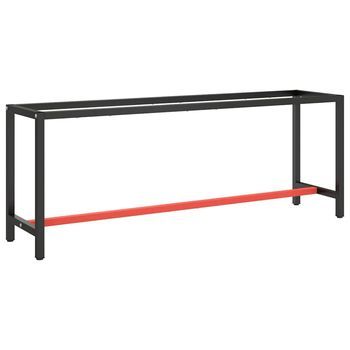 Estructura Banco De Trabajo Metal Negro Y Rojo Mate 210x50x79cm Vidaxl