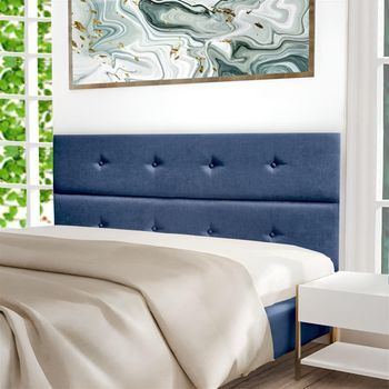 Cabecero Cama Moscú Tapizado Tejido Antimanchas Azul 120x70cm