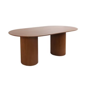 Mesa De Comedor Con Efecto De Madera Con 4-6 Plazas, 180cm, Nogal