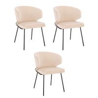 silla de comedor de terciopelo amara - lote de 3 beige