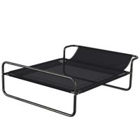 pawhut cama elevada para perros refrescante y transpirable 106x81x33 cm malla de textilene reposacabezas inclinado negro