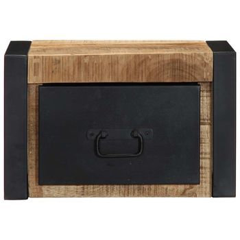 Mesita De Noche，mesilla De Noche Madera Maciza De Mango 40x35x25 Cm