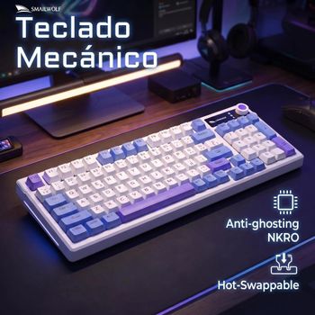 Teclado Mecánico con Cable para Juegos SMAILWOLF SK15, con Función de Rollover de Teclas Completo, Personalizado en Español