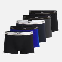 boss bodywear 5 pack essential cotton-blend stretch-jersey boxers - s