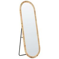 espejo de pie elegante de ratan 150x50 cm estilo boho salon dormitorio accesorios para el hogar natural montot