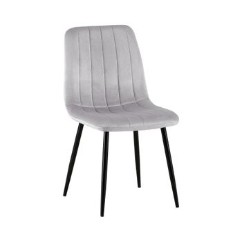 Silla de comedor con asiento en Terciopelo Gris