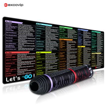 Alfombrilla de ratón con programación EXCO Go, alfombrilla de ratón con teclado de hojas de trucos grandes para redes informáticas en la nube, alfombrilla de escritorio para ingeniero DevOps