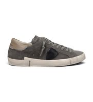 philippe model para hombre prlu zapatillas de piel prsx low gris 46 1 a 3cm ante cordones casual
