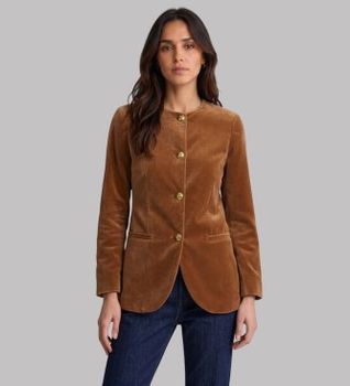 Marella para mujer. 2623046074200 Chaqueta de terciopelo Mlscorone marrón (38), Casual, Algodón