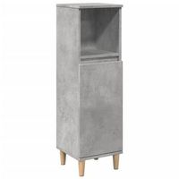 mueble de bano  armario de bano madera contrachapada gris hormigon 30x30x100 cm