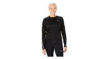 Camiseta de manga larga negra para mujer asics road  strong lite show   strong