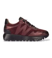 wonders para mujer a-24110 zapatillas de piel odisei granate 39 plano 1 a 3cm cordones casual burdeos