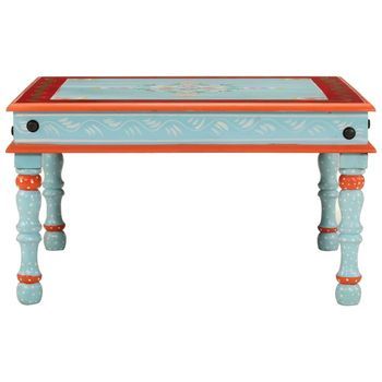 Mesa De Centro，mesa Auxiliar，mesita De Centro Madera Maciza De Mango Azul Pintada A Mano Cfw6703933