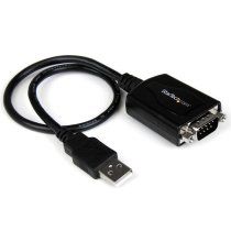 StarTech.com Cable Profesional USB 2.0 a Serie 1 Puerto de 30cm - Adaptador USB a RS232 - Adaptador USB a Serie - con RetenciÃ³n COM - TAA