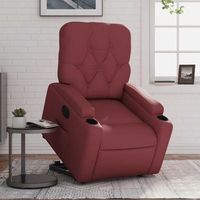 sillon de salon  silla  sillon elevable electrico cuero artificial rojo tinto cfw575489