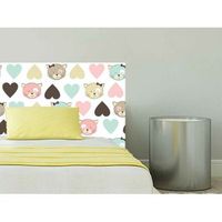 cabecero cama infantil gatos corazones 200 x 60 cm