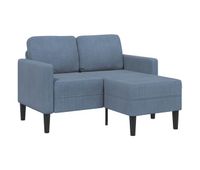 sofa de 2 plazas - sofa de salon - sofa moderno con chaise longue forma de l azul 125 cm lino