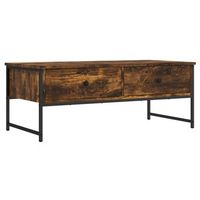 mesa de centrormesa auxiliarrmesa de cafe madera ingenieria roble ahumado 101x49x395 cm