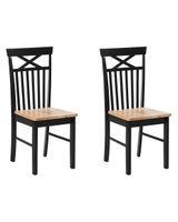 conjunto de 2 sillas de comedor  madera negro