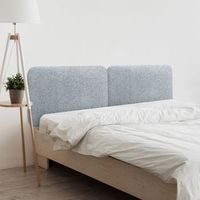 dhome cabecero tapizado liso redondeado tela para pared acusticos cabeceros absorbentes cabezal cama dormitorio gris perla 180 cm dual