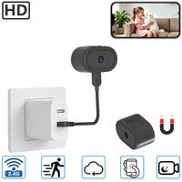mini camara de seguridad wifi magnetica montaje sin perforaciones control remoto hd deteccion de movimiento vision nocturna alertas por notificacion almacenamiento en la nube