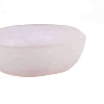 Bol de resina en rosa y blanco 25x25x10 cm