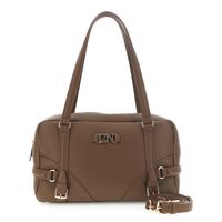 bolso baul bajo el hombro suave efecto piel con grano con correas y hebillas brown taglia unica