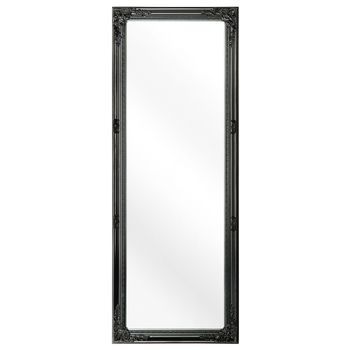 Espejo De Pared Negro Acabado Mate Rectangular Marco Adornado Negro Moderno Elegante Sala De Estar Dormitorio Pasillo Fougeres