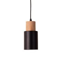 lampara techo escandinava metal y madera negro e27