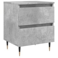 mesilla de noche  mesita de noche madera de ingenieria gris hormigon 40x35x50 cm
