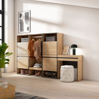 zapatero efecto madera roble 250x35x145cm