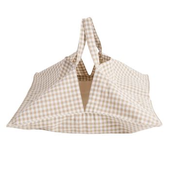 Bolsa para tartas de algodón vichy blanco y marrón