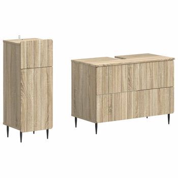 Juego De Gabinete De Baño De 2 Piezas Zwolle Roble Sonoma Vidaxl