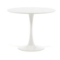 mesa de interior tulip r 90 cm con tablero laminado blanco marfil - orlando