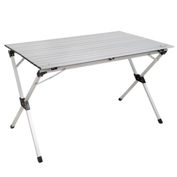 Mesa Plegable de Aluminio Ligera 110x70x70 Cm, Gris