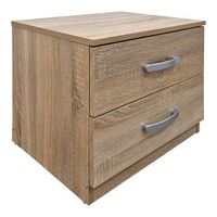 mesita de noche  48x40x415 cm con 2 cajones mueble auxiliar dormitorio color  sonoma