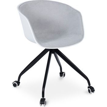 Silla De Oficina Con Reposabrazos - Silla De Escritorio Con Ruedas - Blanco Y Negro - Jodi