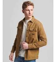 superdry para hombre m4010730a sobrecamisa de lona workwear marron m casual algodon manga larga algodon organico sostenible