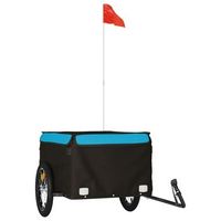 remolque para bicicleta hierro negro y azul 45 kg vidaxl