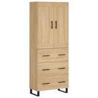 aparador alto madera contrachapada color roble 695x34x180 cm vidaxl