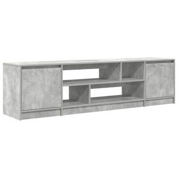 Mueble Tv | Mueble De Salón | Mesa De Tv Gris Hormigón 188,5x41x50 Cm Madera De Ingeniería