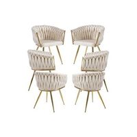 pack 6 sillas widny golden terciopelo de terciopelo 875644 cm - beige