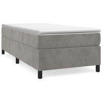 cama tapizada 203x80x35 cm contrachapado madera procesada - gris