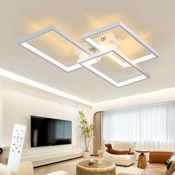 Lámpara De Techo Led Con Mando A Distancia Lámpara De Dormitorio Moderna De Metal 3-er Zmh