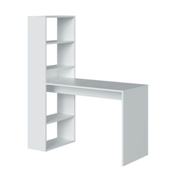 Mesa escritorio reversible con estantería blanco artik