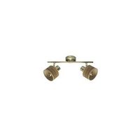 regleta nando 2xe14 cueromadera oscura focos orientables 16x365x10 cm