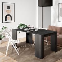 consola extensible efecto madera negro 160x90x77cm