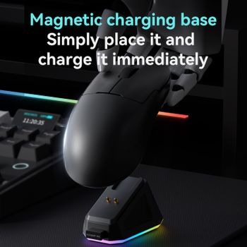AJAZZ AJ159P MC Ratón Ergonómico para Juegos Inalámbrico de Tres Modos Negro para PC Portátil