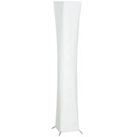 homcom lampara de pie moderna con interruptor de pedal en acero y tejido 25x25x129 cm blanco y plata   aosom espana